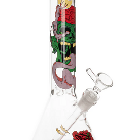 Red Eye Glass REG025 Red Eye Glass 12" Tall Tongue Twister Beaker Base Water Pipe