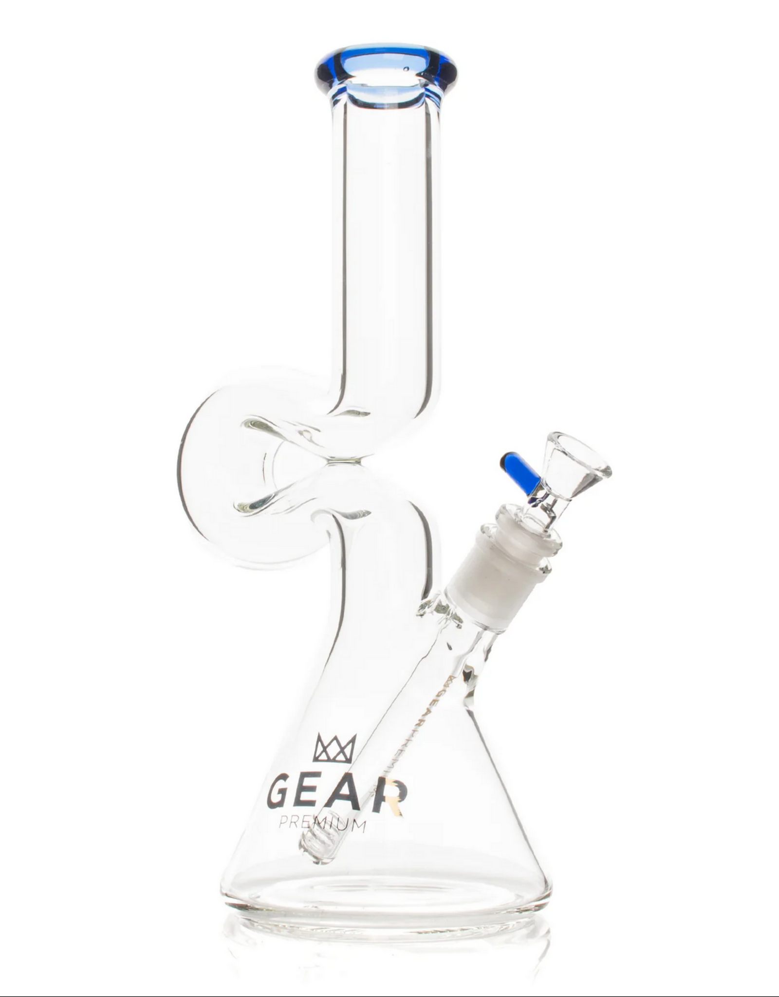 GEAR Premium G5093SB GEAR Premium 12" Tall Sapphire Blue Loopy Beaker Base Water Pipe