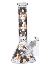 HONEYCOMB BEAKER GLASS BONG 14INCH 7MM