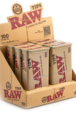 RAW PRE-ROLLED TIPS WITH TIN CASE