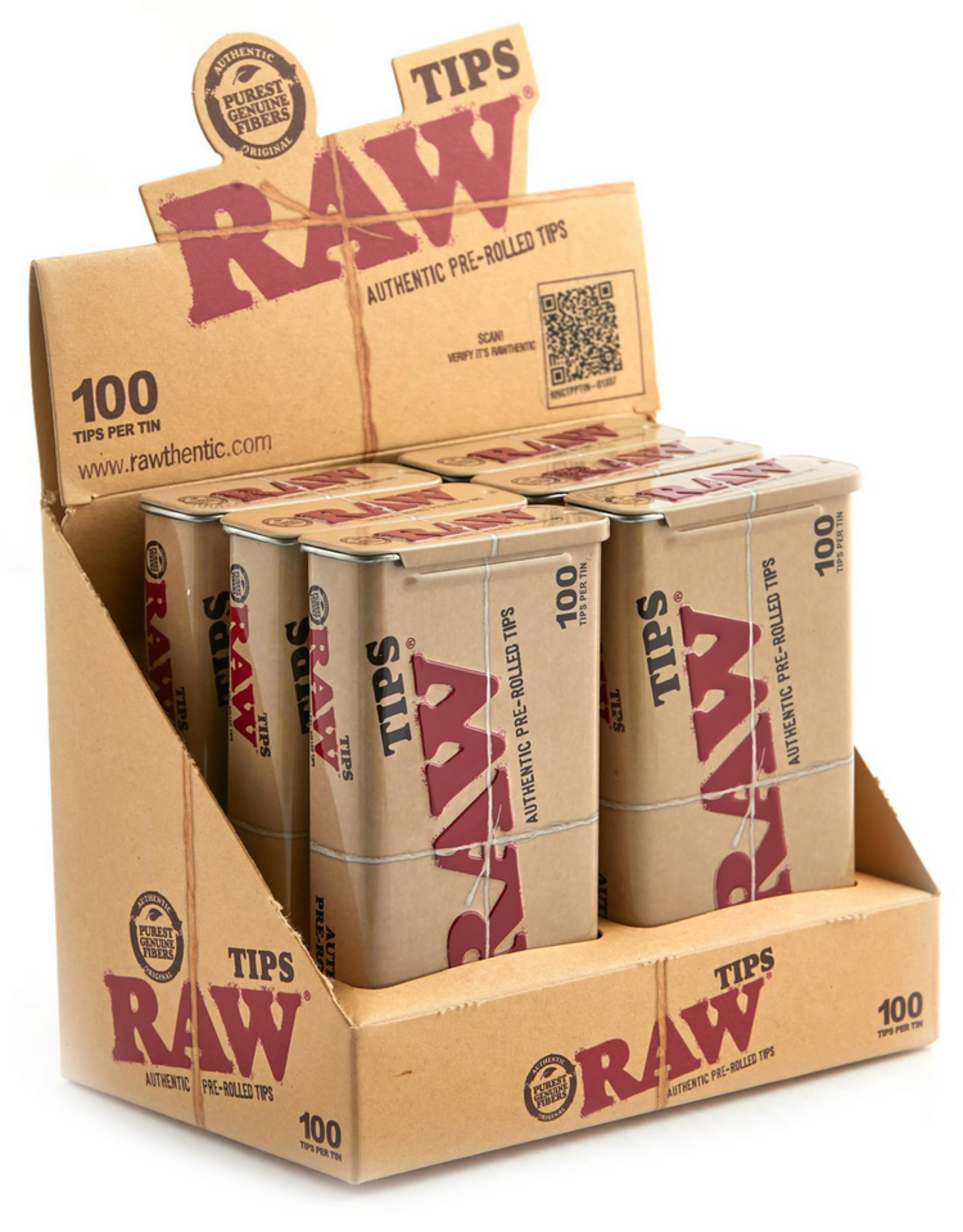 RAW PRE-ROLLED TIPS WITH TIN CASE