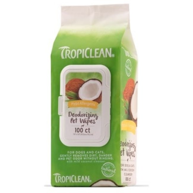 Tropiclean 100 count Hypoallergenic Deodorizing Wipes