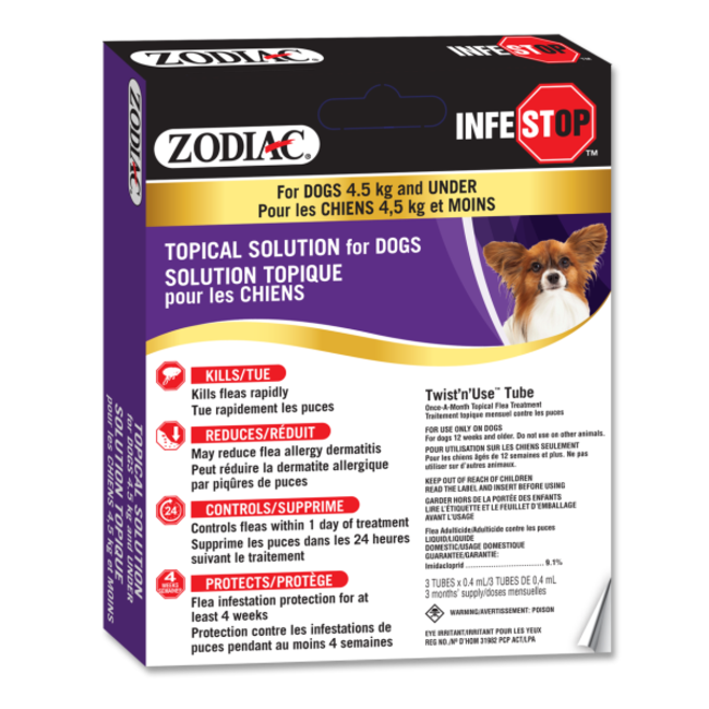 Zodiac Infestop Dogs Under 4.5 kg****Clearance****