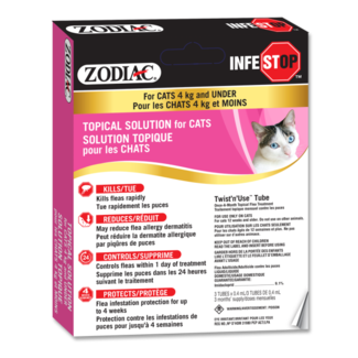 Zodiac Infestop Cats under 4 kg****Clearance*****