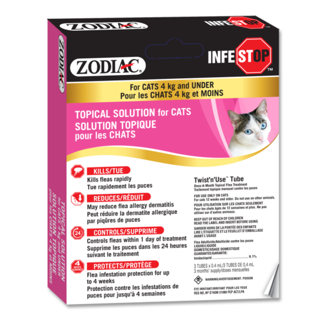 Zodiac Infestop Cats under 4 kg****Clearance*****