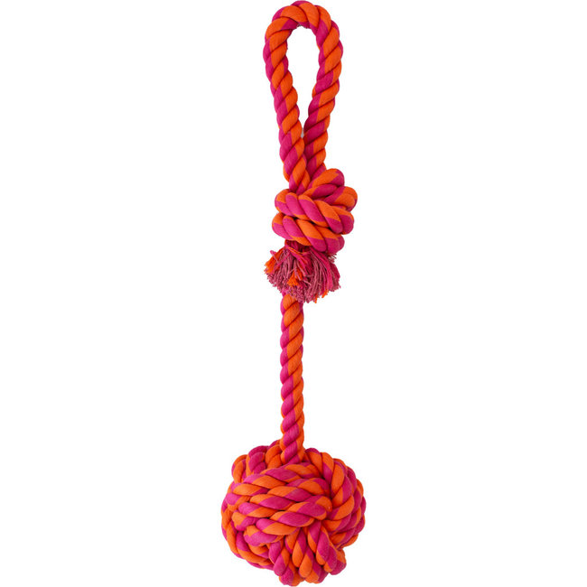 Knotty & Nice Orange & Pink Rope Ball Loop Handle