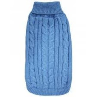 Doggie Q 6" Blue Cable Sweater