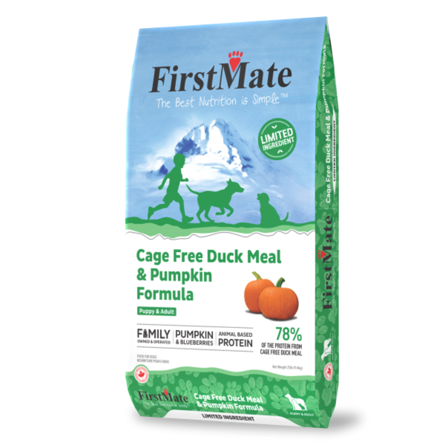FirstMate 25lb Cage Free Duck & Pumpkin Formula