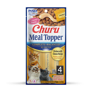 INABA 4x 2oz Churu Meal Topper Chicken with Cheese