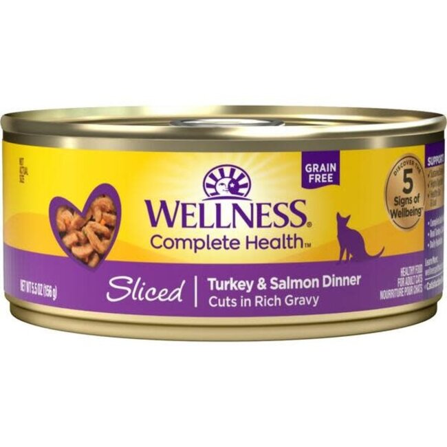 Wellness 5.5oz  Sliced Turkey & Salmon Cut in Gravy