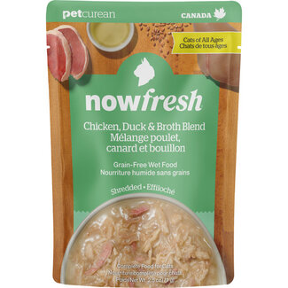 Now Fresh 2.5oz  Shredded Chicken & Duck Broth Blend