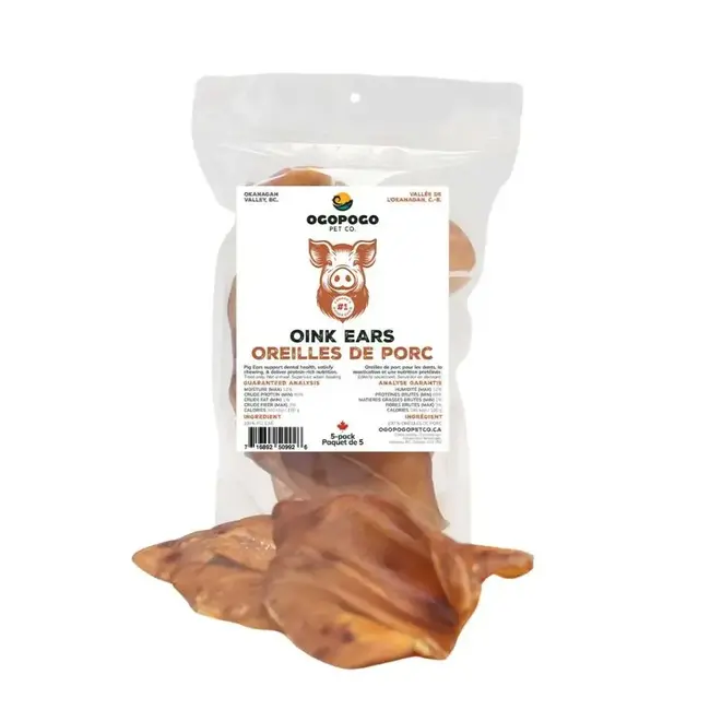 Ogopogo Pet Co. 5PK Pig Ears