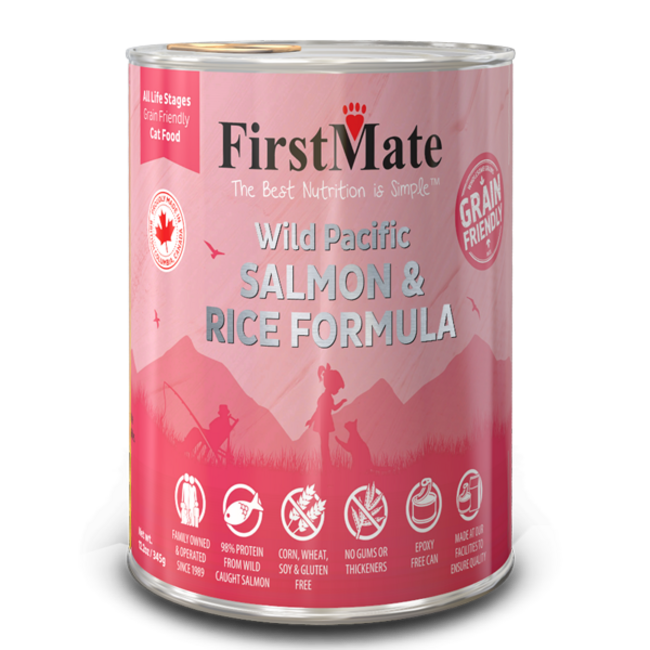 FirstMate Case of 12, 12.2 oz Cat Salmon & Rice