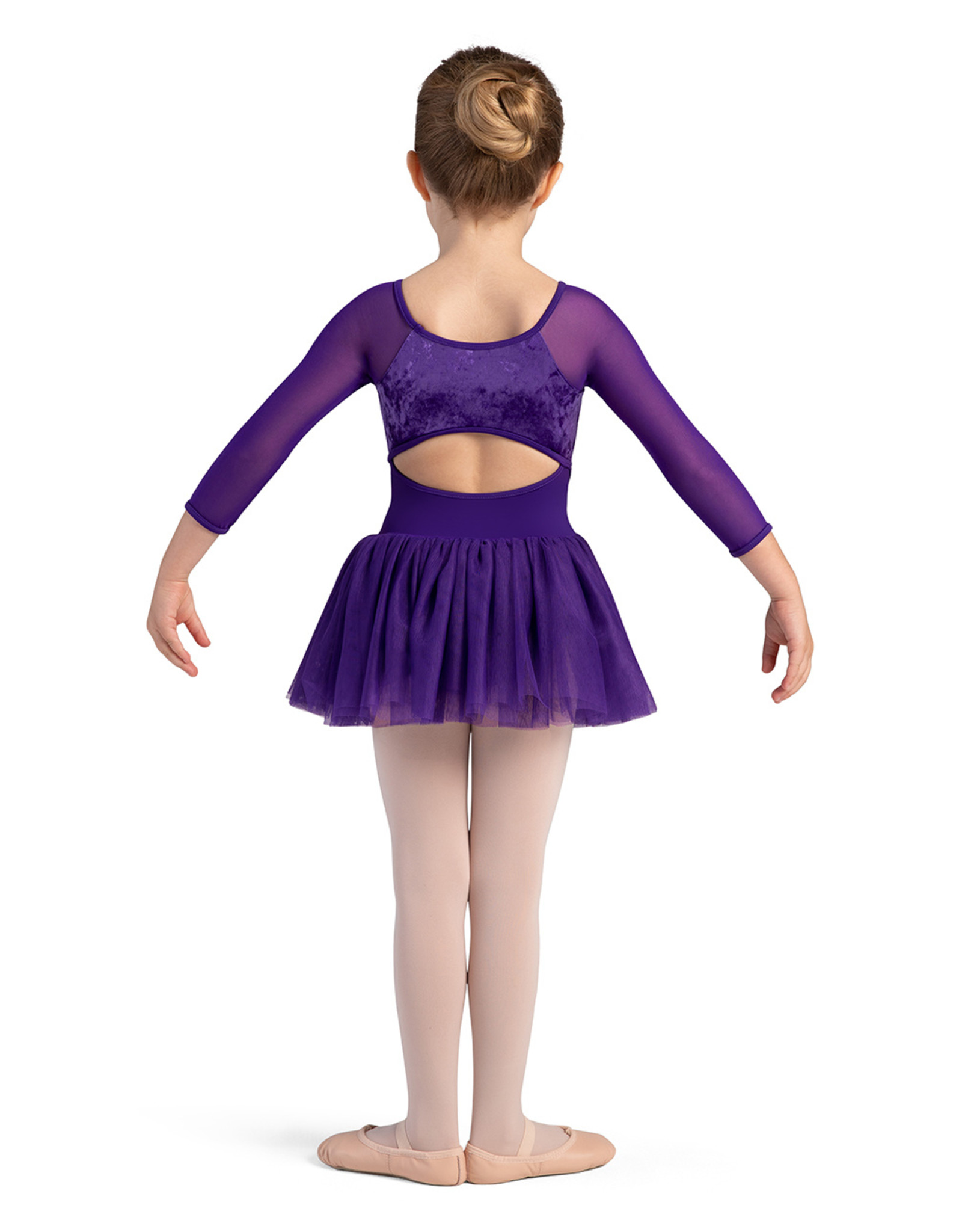 Bloch CL0249 Scoop Neck Mesh Sleeve Velvet Tutu Leo