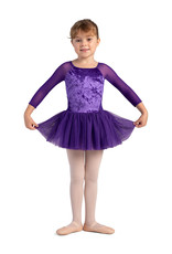 Bloch CL0249 Scoop Neck Mesh Sleeve Velvet Tutu Leo