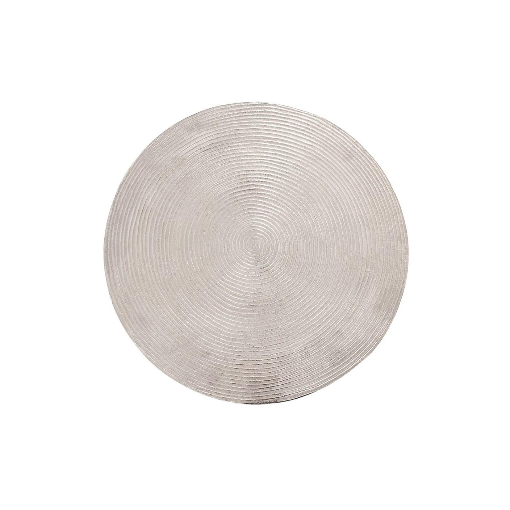 Raw Silver Spiral Top Accent Table