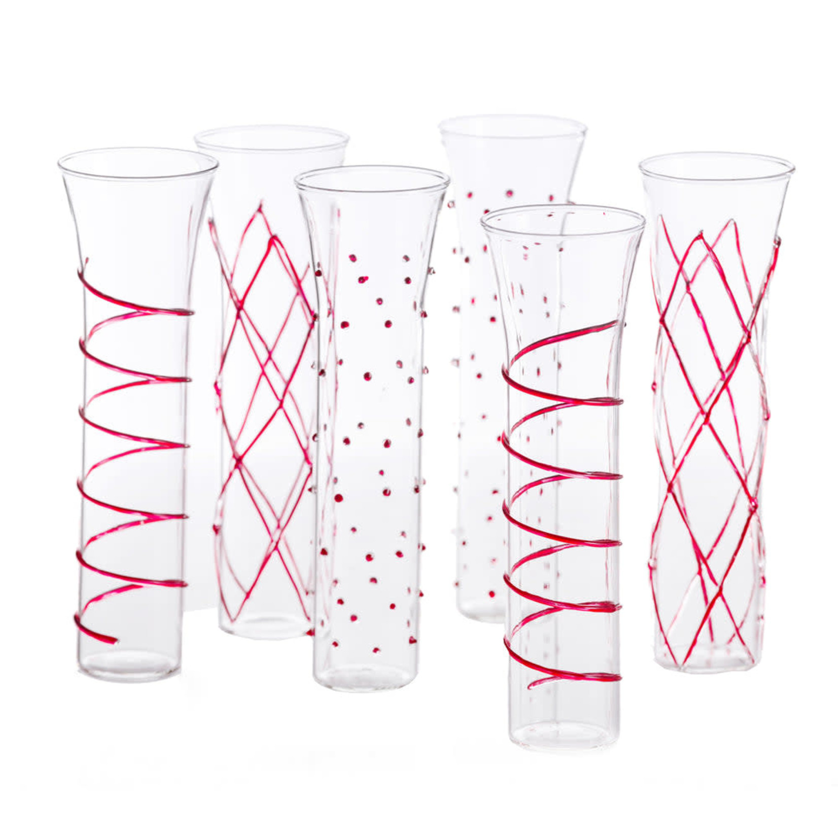 Razzle Dazzle Red Champagne Stemless - Set of 6