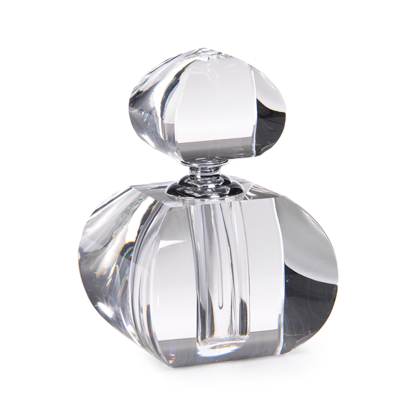 Glass Perfume Bottle Curved Square Small