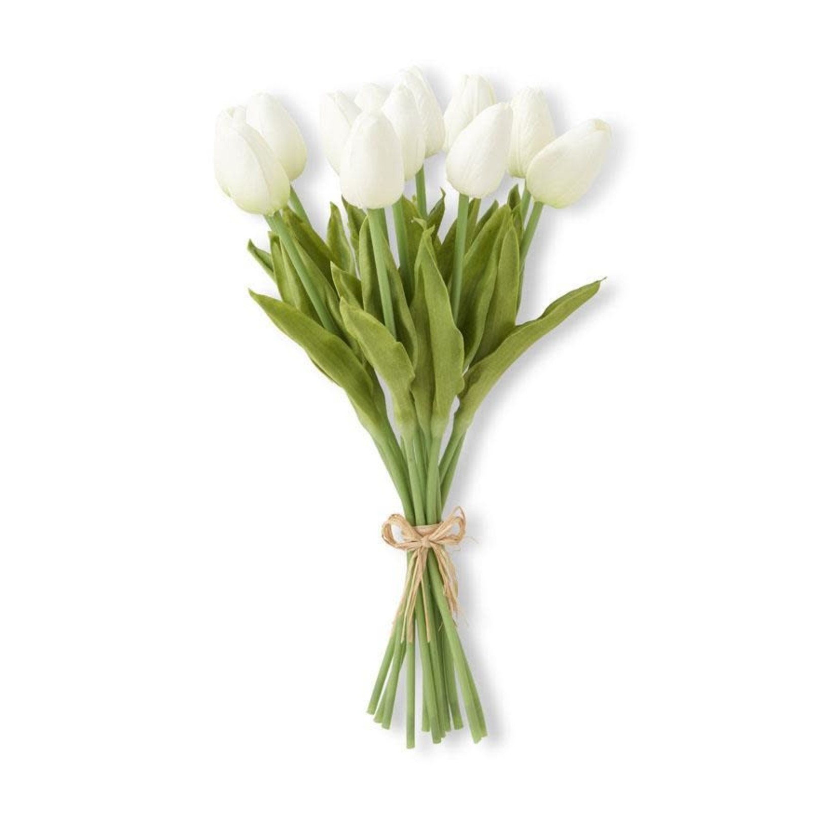 13.5'' White Real Touch Mini Tulip Bundle, Set of 12
