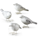 Four Assorted White Sugared Birds