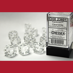 Chessex CHX 23801 Translucent Clear / White 12mm (36d6)