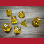Chessex CHX 23072 Translucent Yellow / White Polyhedral 7-die Set