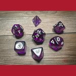 Chessex CHX 23077 Translucent Purple / White Polyhedral 7-die Set