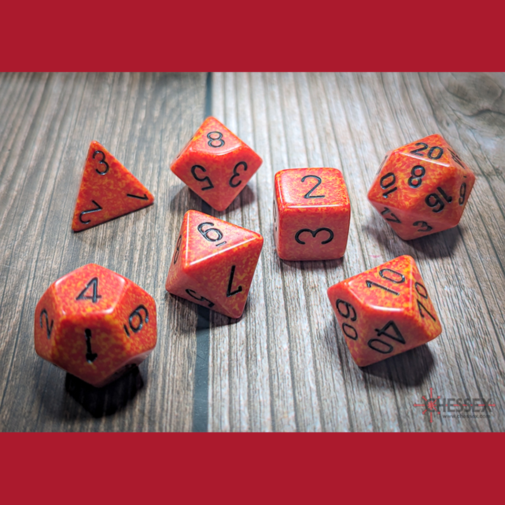 Chessex CHX 25303 Speckled Fire Polyhedral 7-die Set