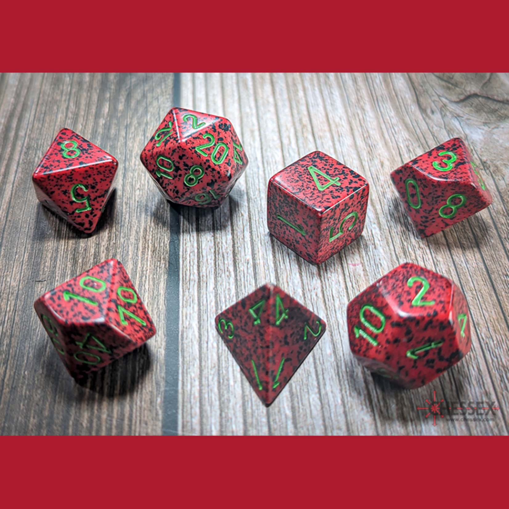 Chessex CHX 25304 Speckled Strawberry Polyhedral 7-die Set