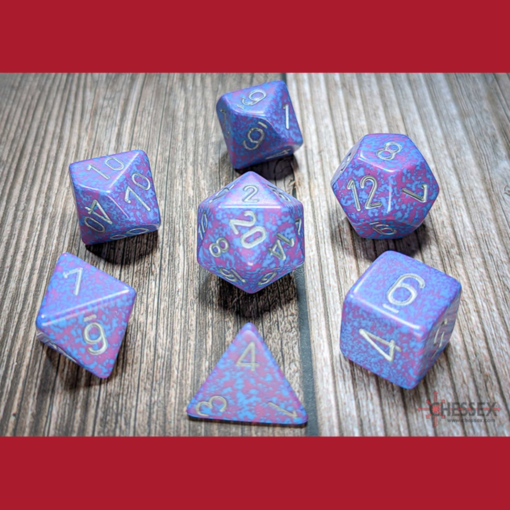 Chessex CHX 25347 Speckled Silver Tetra Polyhedral 7-die Set