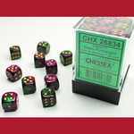 Chessex CHX 26834 Gemini Green-Purple / Gold 12mm (36d6)