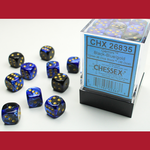 Chessex CHX 26835 Gemini Black-Blue / Gold 12mm (36d6)