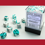Chessex CHX 26844 Gemini Teal-White / Black 12mm (36d6)