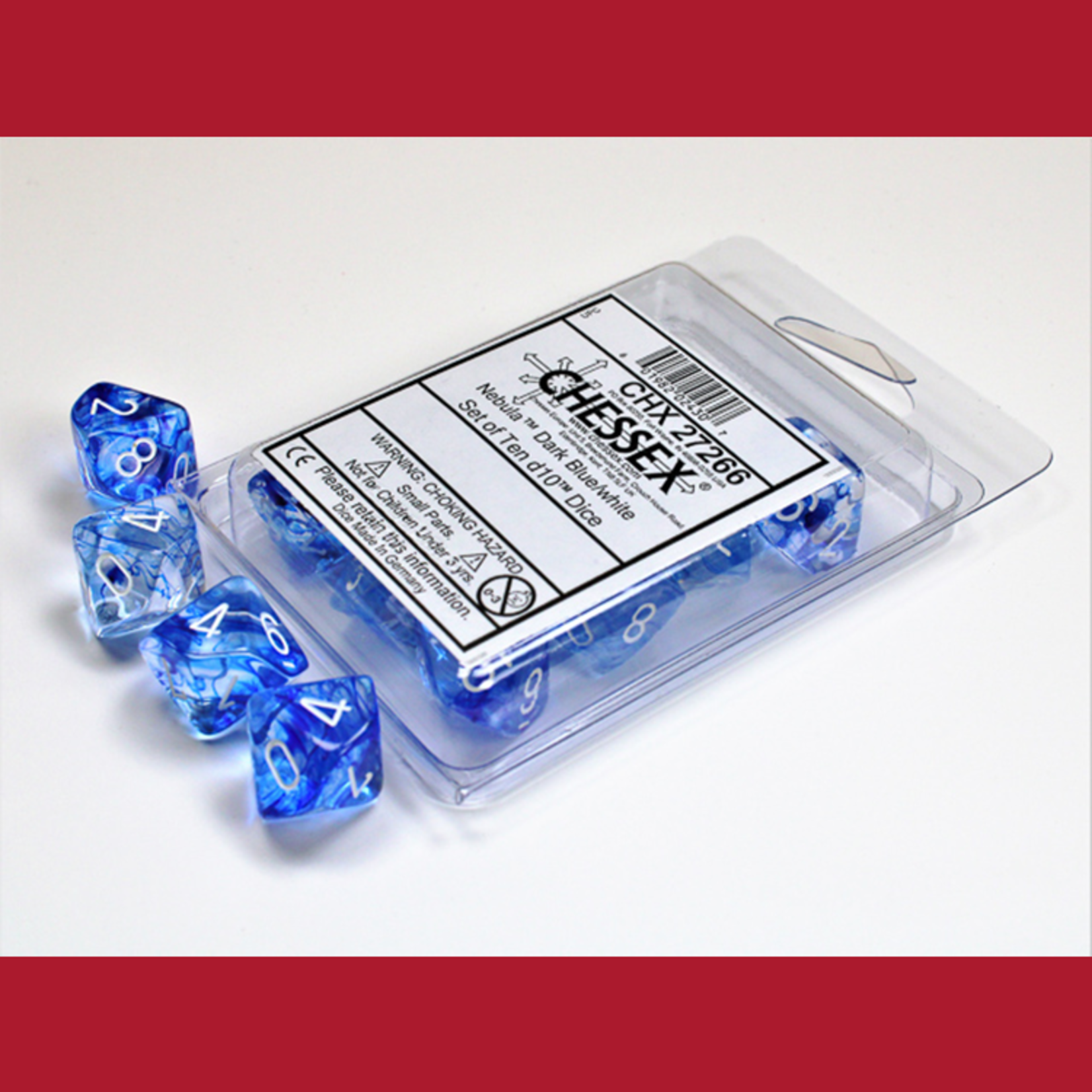 Chessex CHX 27266 Nebula Dark blue/white (10d10)