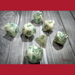 Chessex CHX 27409 7-Die Set Marble: Green/Dark Green