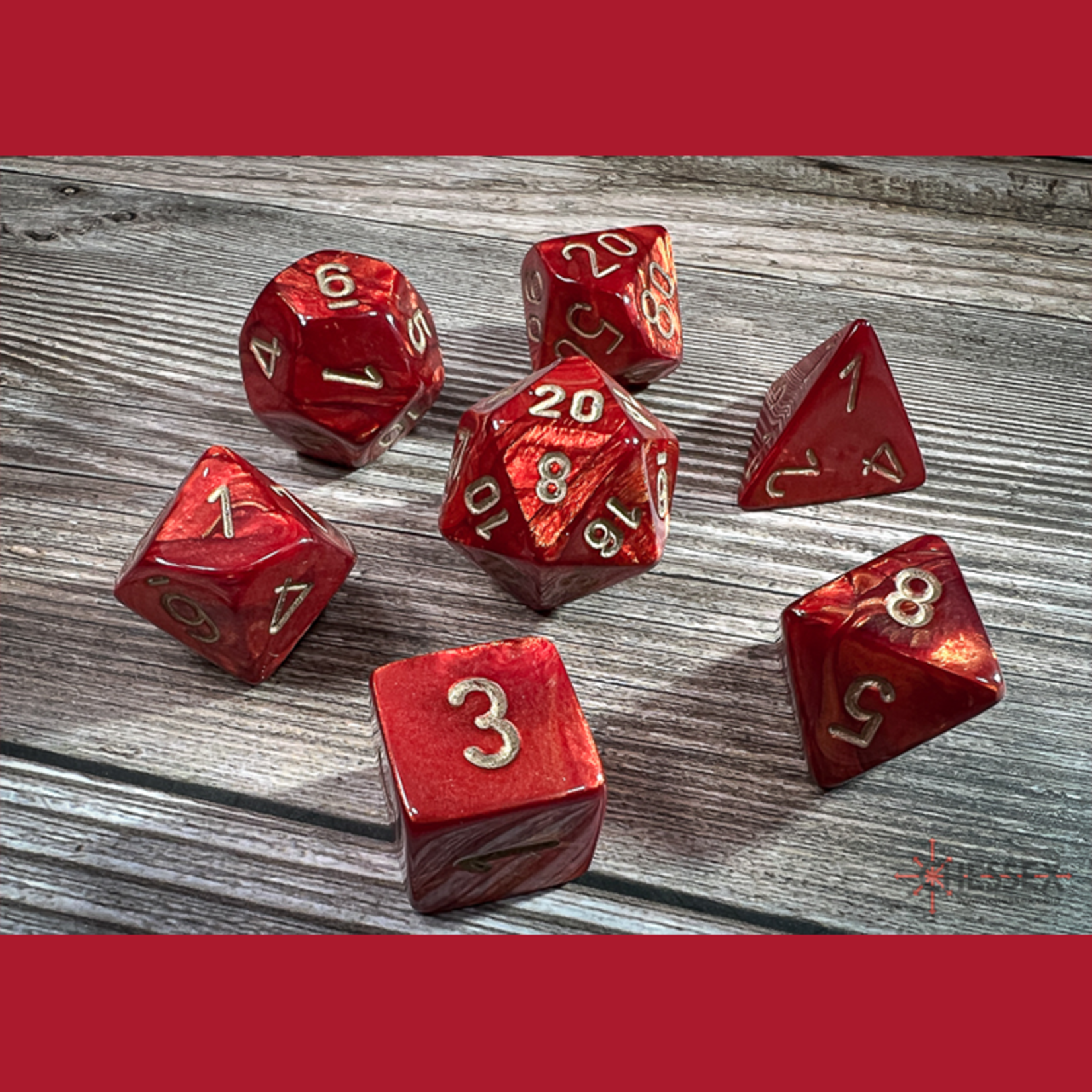 Chessex CHX 27414 Scarab Scarlet / Gold Polyhedral 7-die Set