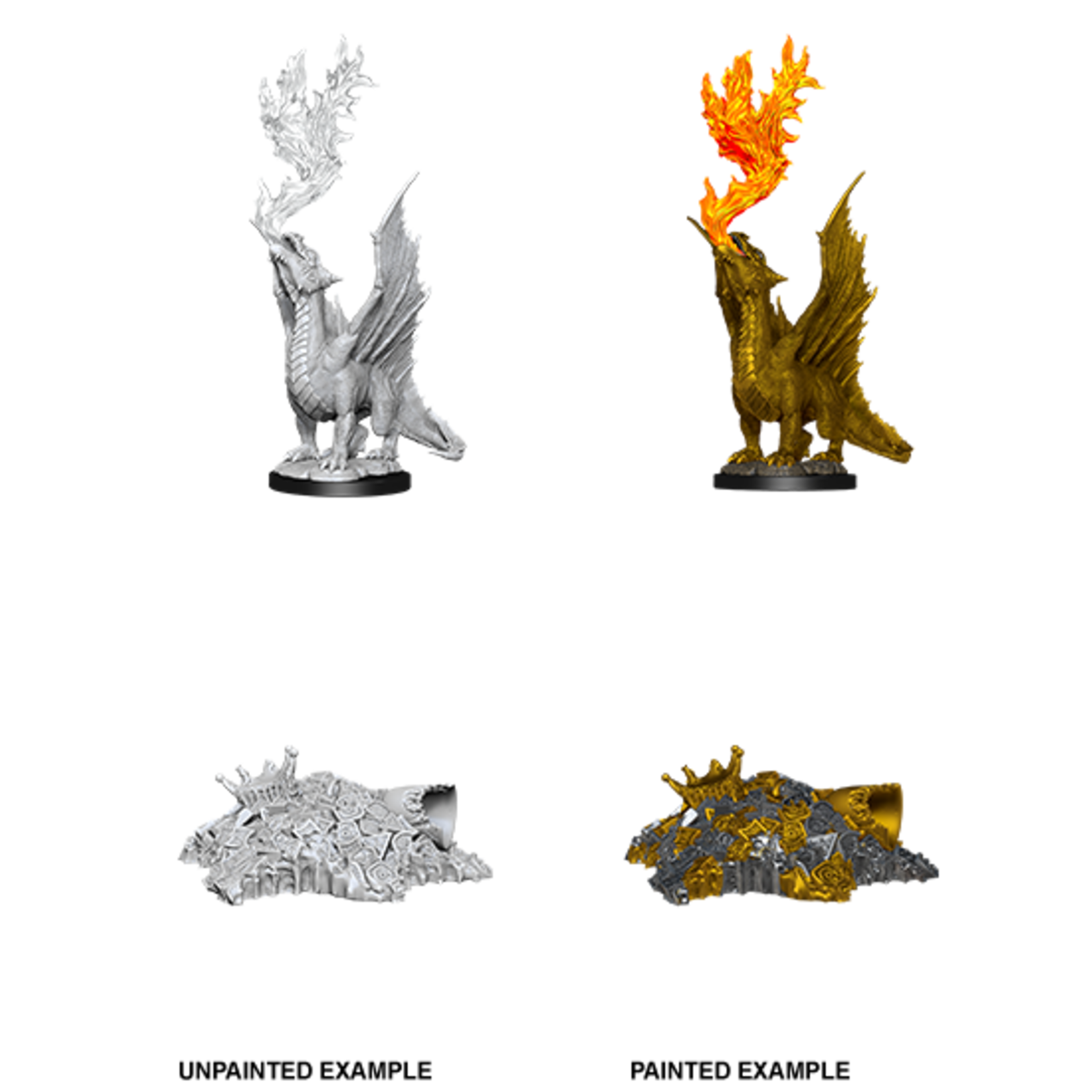 WizKids D&D Nolzur's Marvelous Minis: Wave 11- Gold Dragon Wyrmling & Small Treasure Pile
