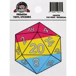 Foam Brain Games D20 Sticker - Pansexual Pride