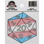 Foam Brain Games D20 Sticker - Transgender Pride