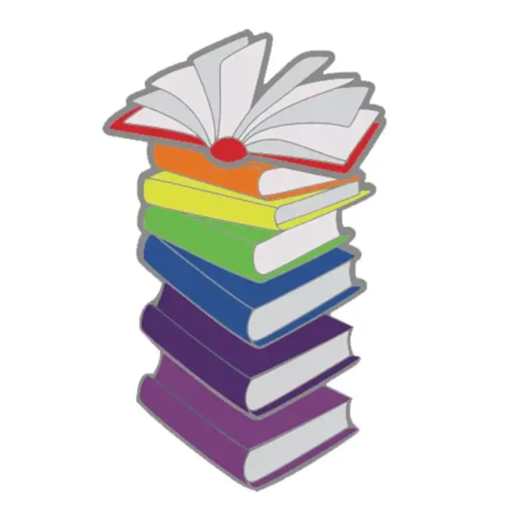 Foam Brain Games Pride Books Pins - Rainbow