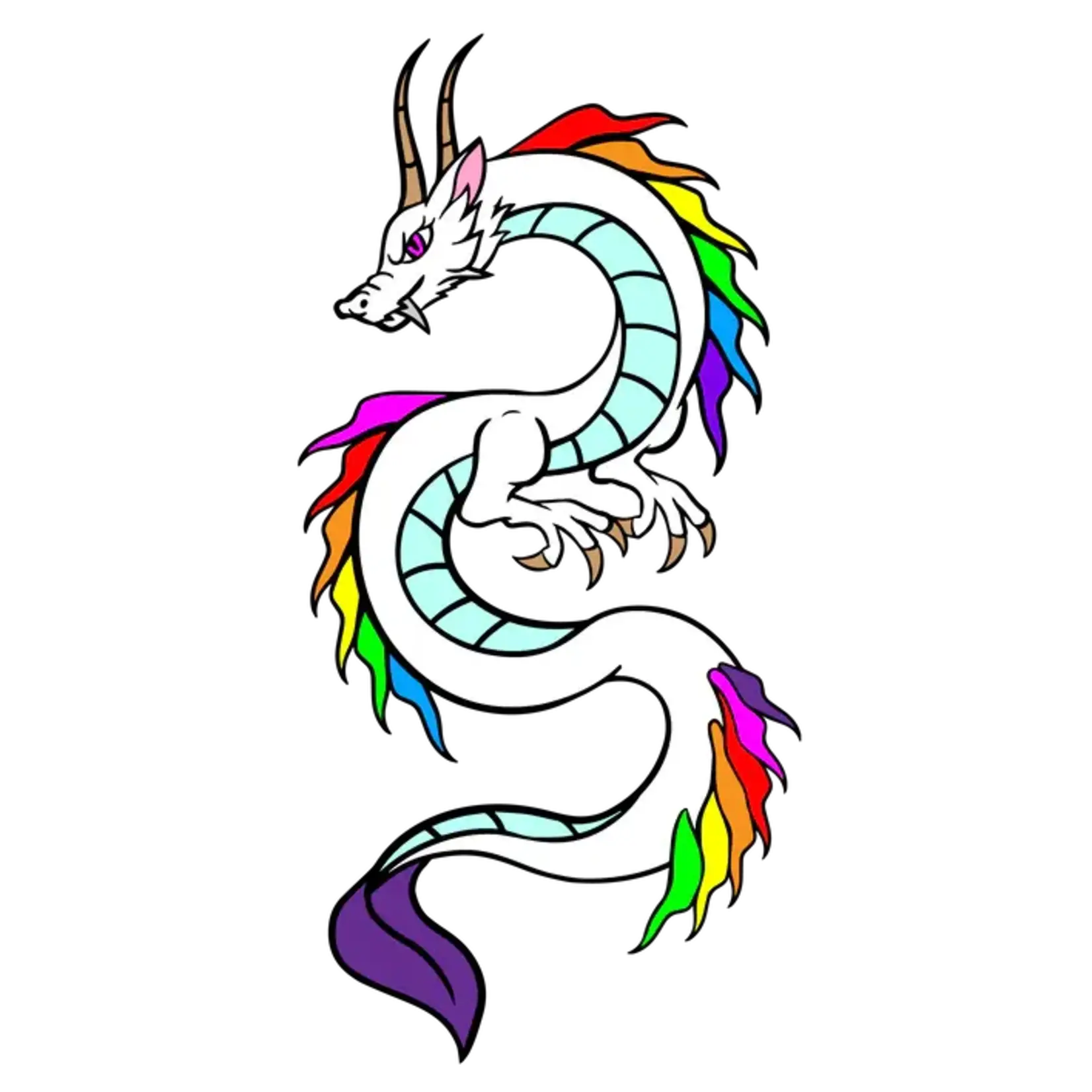 Foam Brain Games Pride Dragon Pins - Rainbow