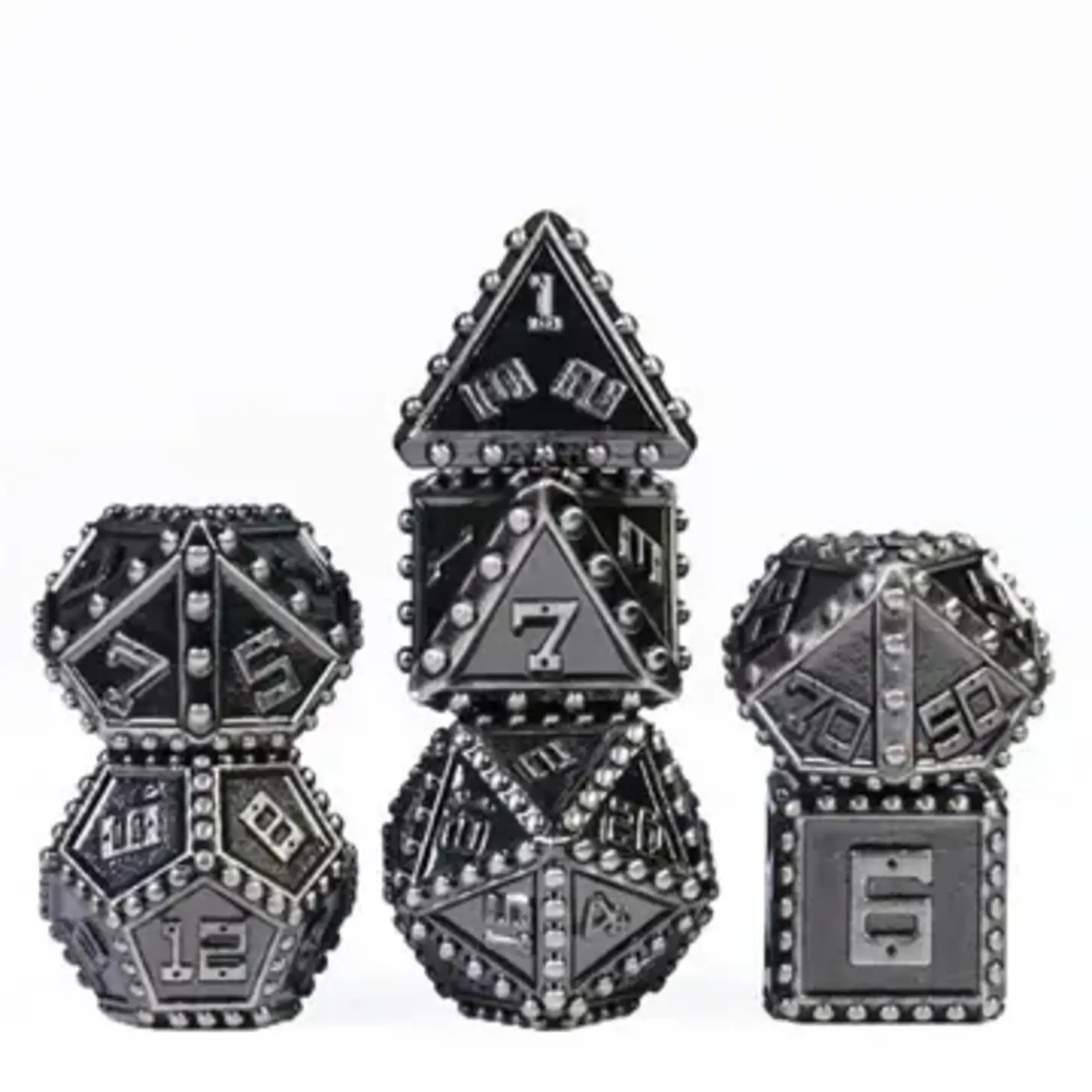 Foam Brain Games Brigandine Armor: Silver - Metal RPG Dice Set