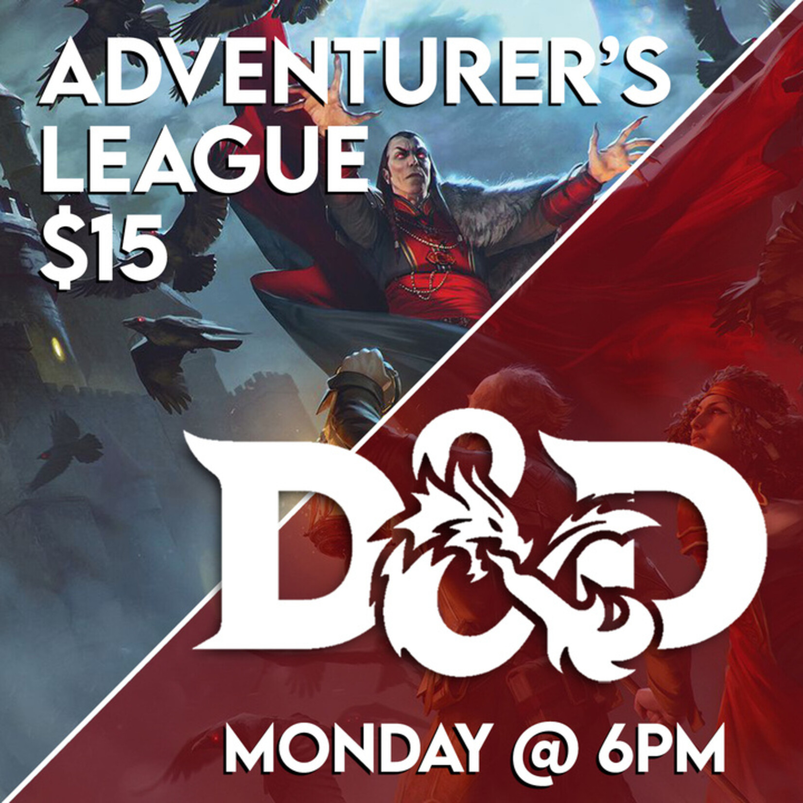 Dungeons & Dragons Events 10/02 Monday @ 6 PM - D&D Adventurer's League w/ Kai