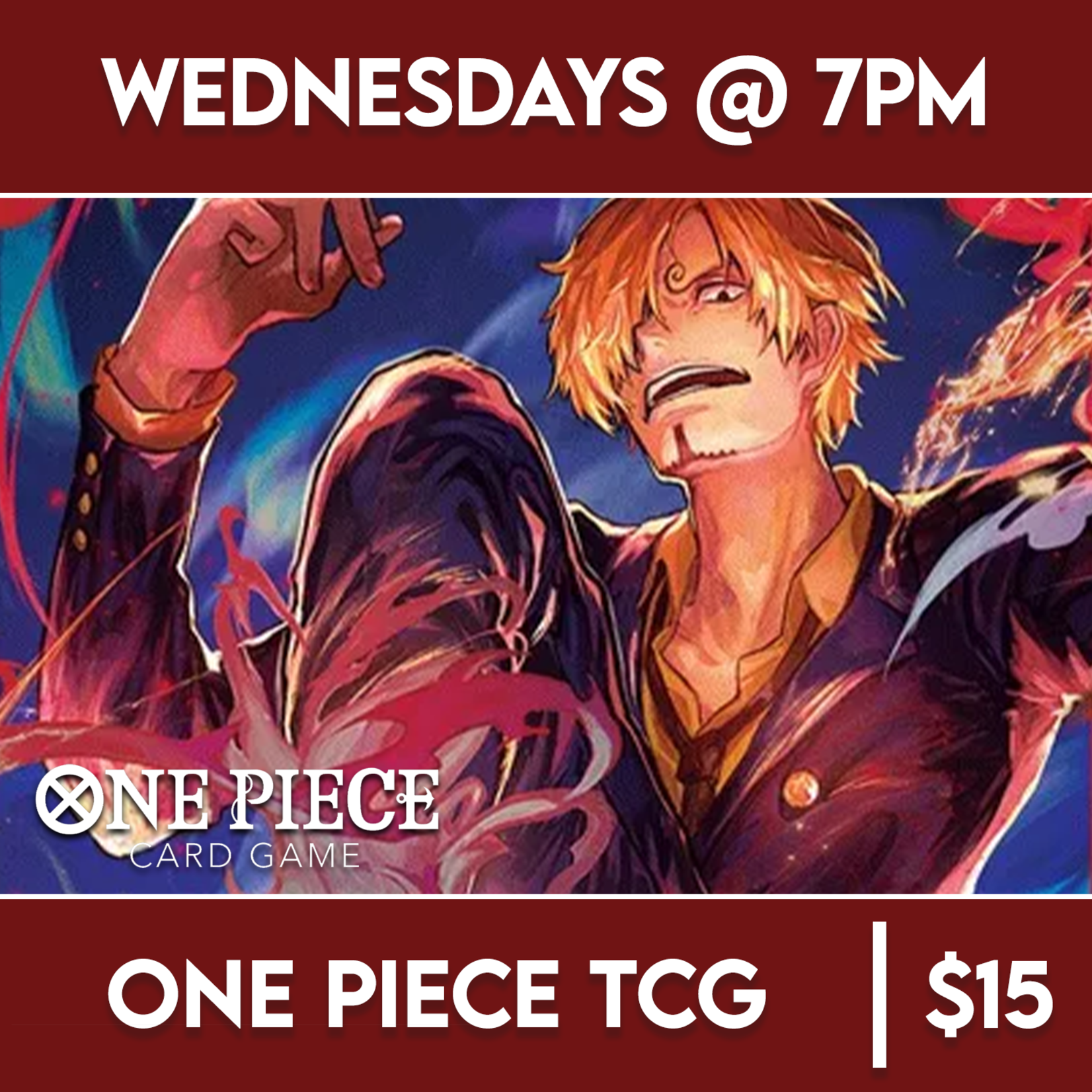 One Piece TCG Events 05/01 Wednesday @ 7 PM - One Piece TCG