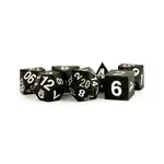 Metallic Dice Games Sharp Edge Silicone Rubber 7-Die Set: Gold Scatter