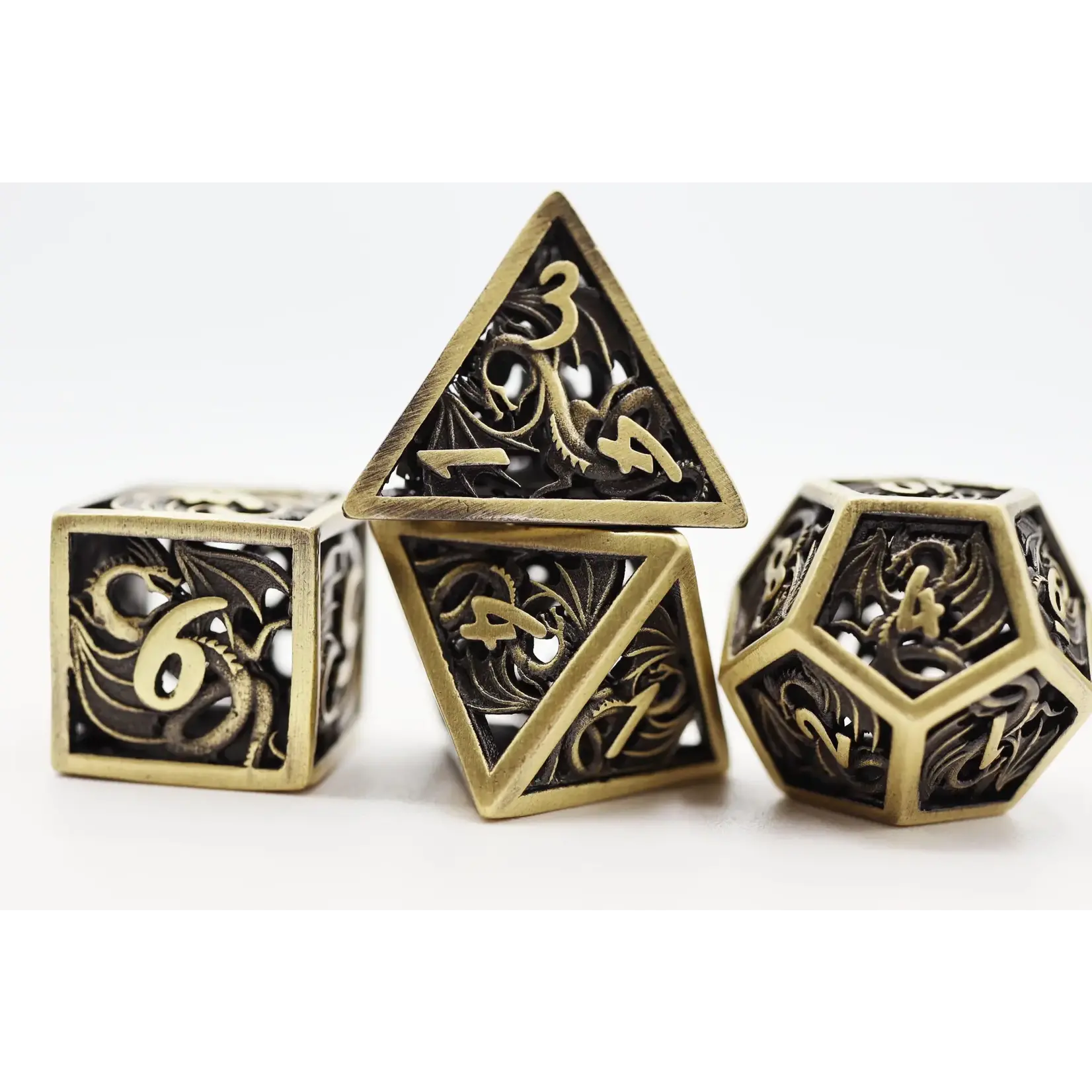 Foam Brain Games Dragon Essence: Bronze - Hollow Metal RPG Dice Set