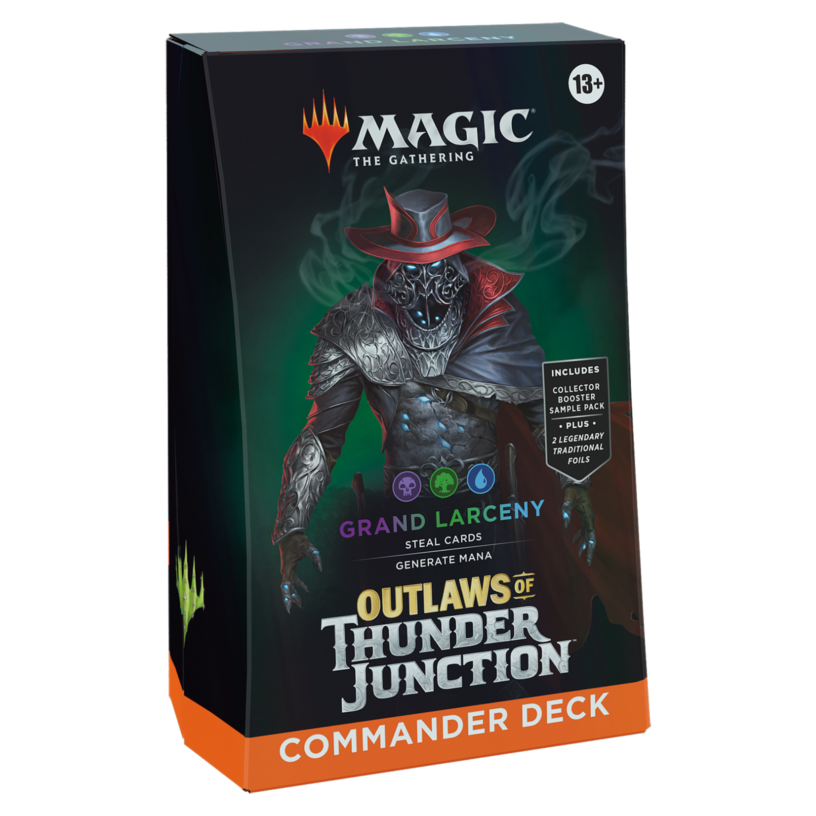 Wizards of the Coast Magic - Outlaws of Thunder Junction Commander Deck "Grand Larceny" Green / Black / Blue