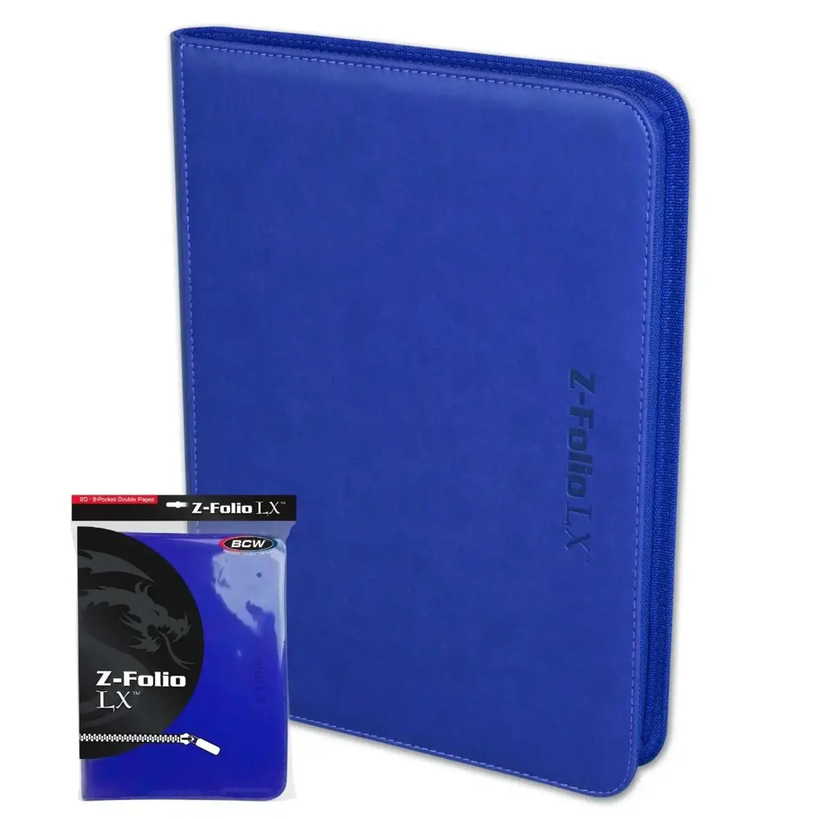 BCW Supplies 9-Pocket Z-Folio Zipper Binder (Blue)