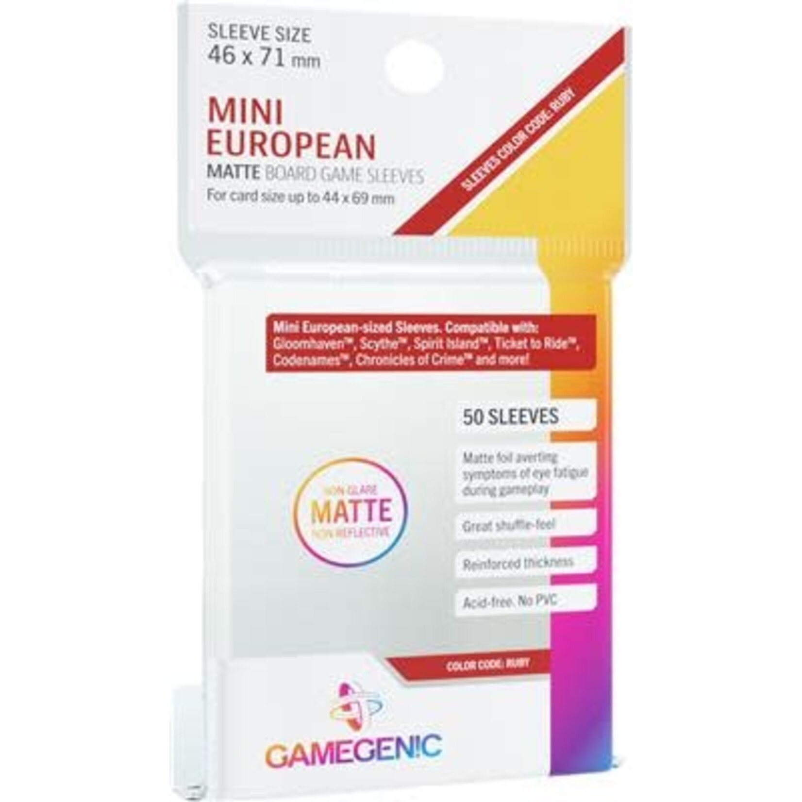 Gamegenic Board Game Sleeves - Mini European (46 x 71) Matte