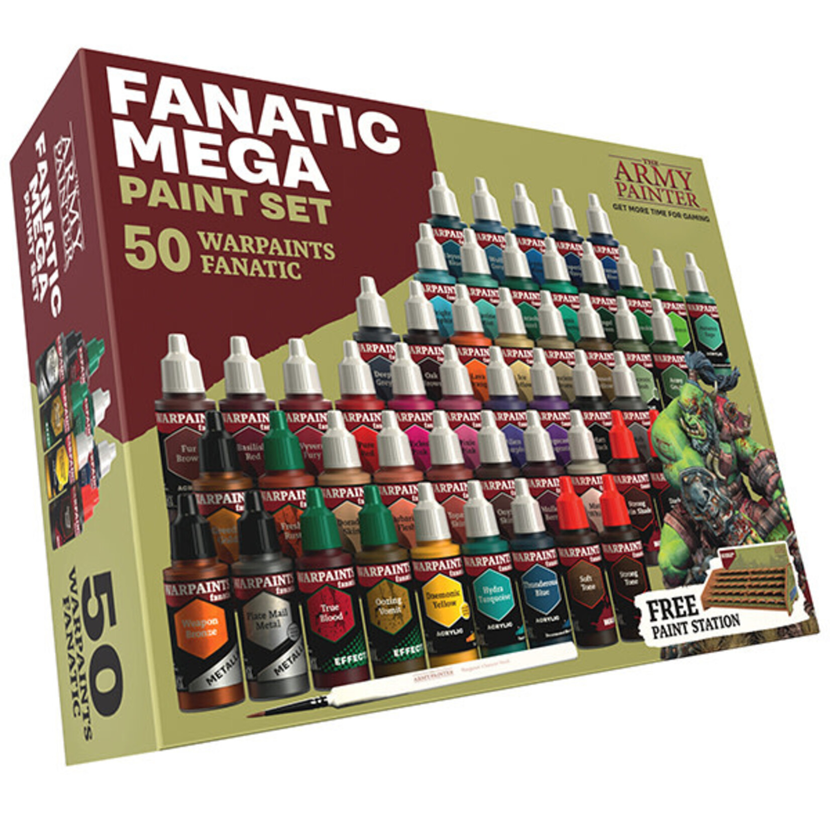The Army Painter Warpaint: Fanatic Mega Paint Set (50 Colors + 1 Brush)